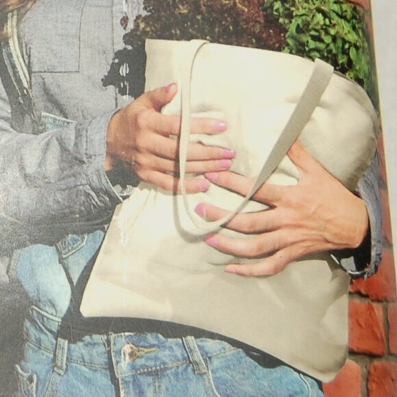 NWT Medium Canvas Hand Totes, 3-Pack, Natural - Picture 3 of 7